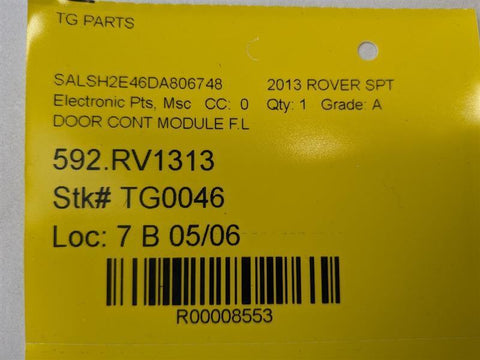 2010-2013 LAND ROVER RANGE ROVER SPORT FRONT LEFT SIDE DOOR CONTROL MODULE OEM