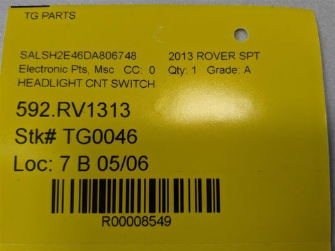 2010-2013 LAND ROVER RANGE ROVER SPORT DASHBOARD HEADLIGHT CONTROL SWITCH OEM