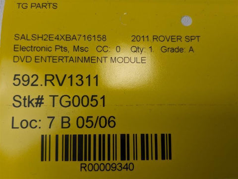 10-13 LAND ROVER RANGE ROVER SPORT TV DVD ENTERTAINMENT MODULE AH4219A164AD OEM